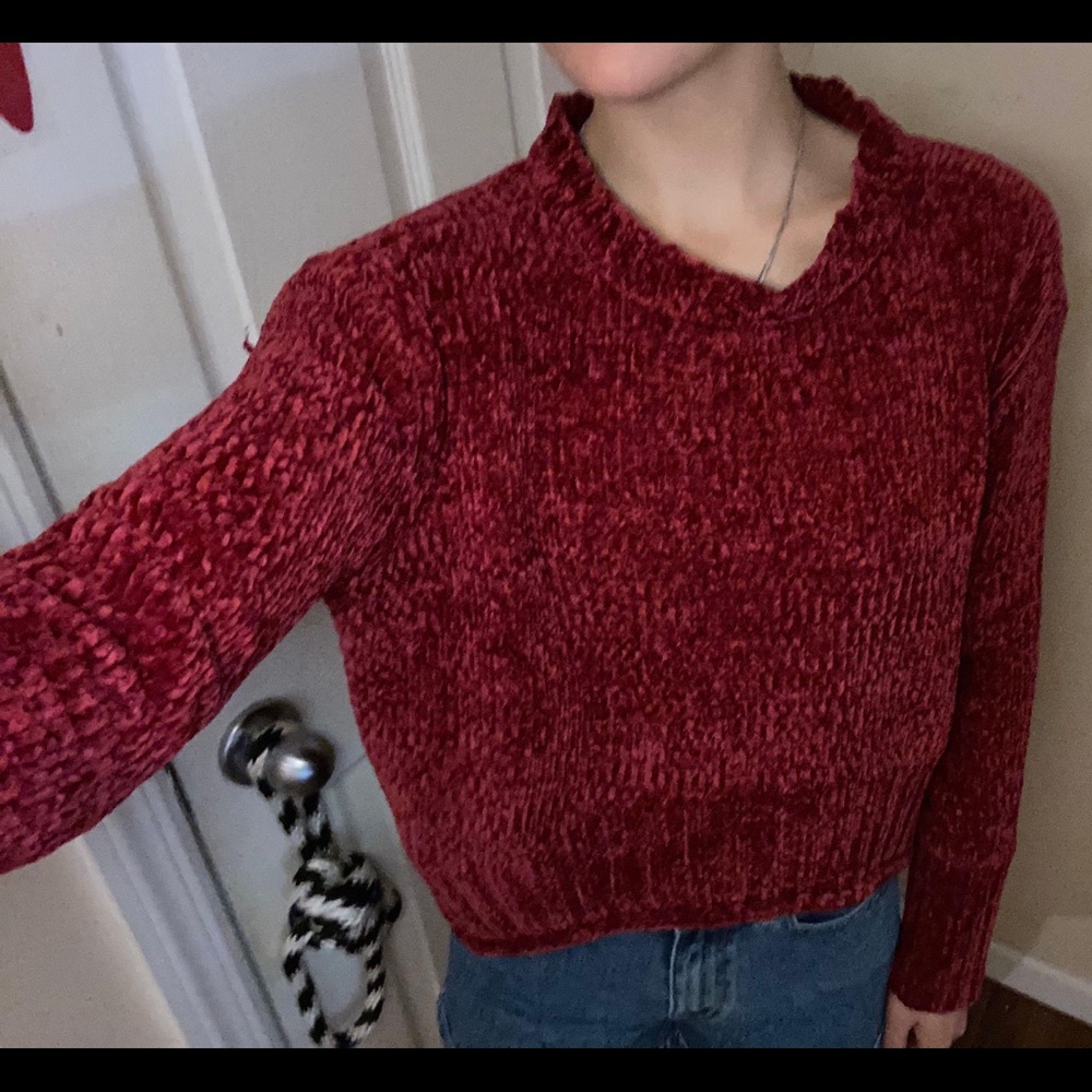 soft red sweater